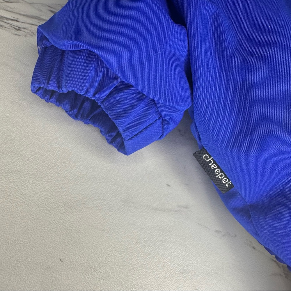Pet Winter Parka - Faux Fur Hood & Pockets - Blue - Size Large (30cm) - Picture 8 of 15